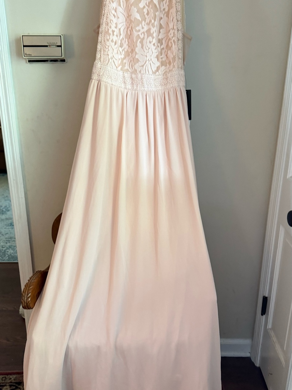 Lulu's Blush Lace Bodice Maxi Dress